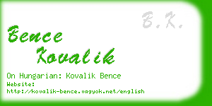 bence kovalik business card